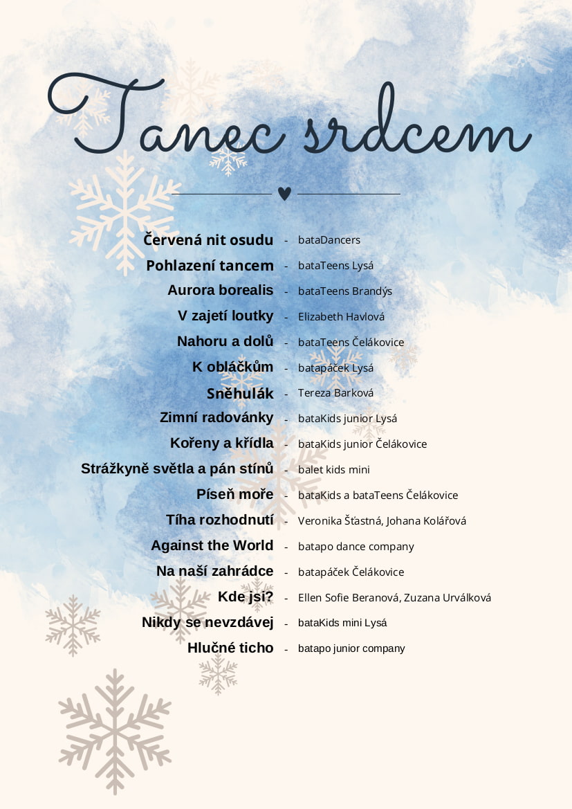 Program vystoupení tanec srdcem 2026